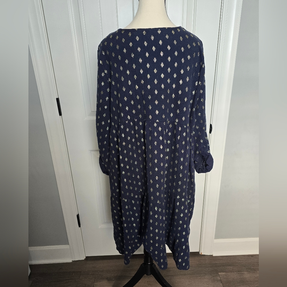 Kaktus Glitter Print Blue Dress XXL - Picture 3 of 7